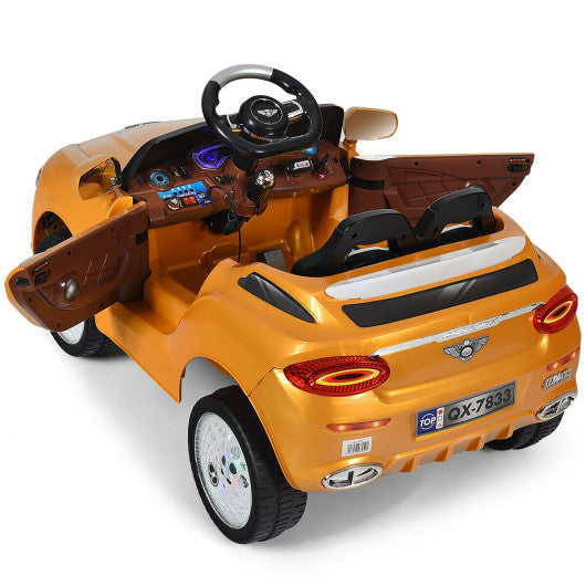 6V Kids Ride on Car RC Remote Control with MP3-Golden