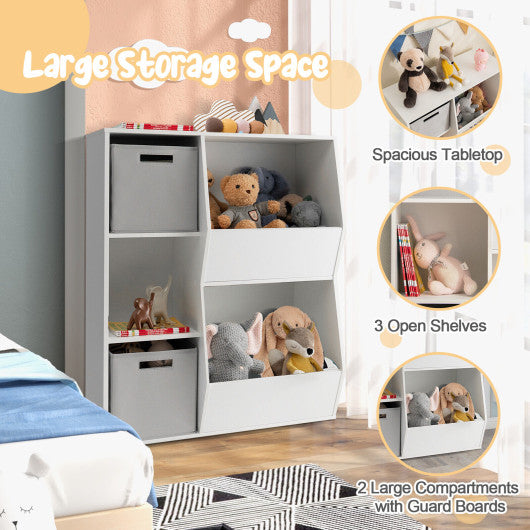 Kids Toy Storage Cabinet Shelf Organizer-White