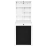 Convertible Wall Mounted Table with A Chalkboard-White