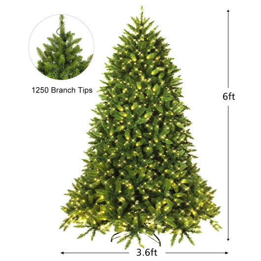Premium Hinged Artificial Fir Christmas Tree with LED Lights-6 ft
