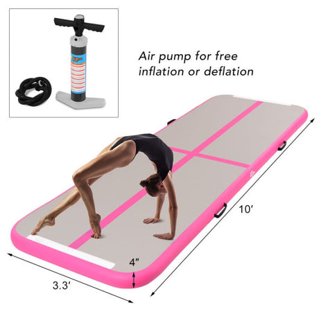 Air Track Inflatable Gymnastics Tumbling Floor Mats with Pump-Pink