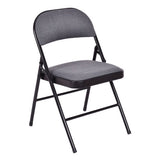 4 Pieces Fabric Upholstered Padded Seat Folding Chairs Seet