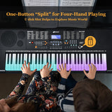 61-Key Electronic Keyboard Piano Set with Full Size Lighted Keys