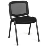 Set of 5 Stackable Conference Chairs with Mesh Back