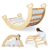 2-in-1 Arch Rocker with Soft Cushion for Toddlers-Natural