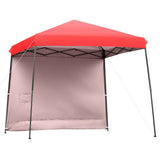 10 x 10 Feet Pop Up Tent Slant Leg Canopy with Detachable Side Wall-Red