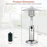 11 000BTU Portable Tabletop Patio Stainless Steel Standing Propane Heater
