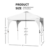 10 x 10 Feet Outdoor Pop-up Camping Canopy Tent with Roller Bag-White