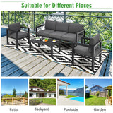 4 Pieces Outdoor Furniture Set for Backyard and Poolside-Gray