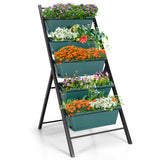 5-tier Vertical Garden Planter Box Elevated Raised Bed with 5 Container-Green
