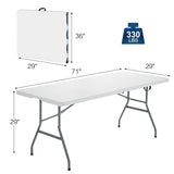 6' Folding Portable Plastic Outdoor Camp Table