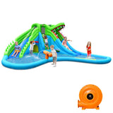 Inflatable Crocodile Style Water Slide Upgraded Kids Bounce Castle with 780W Blower