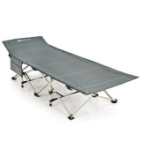 28.5 Inch Extra Wide Sleeping Cot for Adults with Carry Bag-Gray