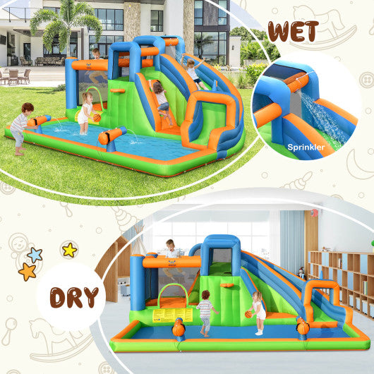 Inflatable Water Slide with Dual Climbing Walls and Blower Excluded