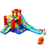 9-in-1 Inflatable Kids Water Slide Bounce House with 860W Blower