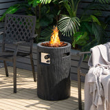 16 Inch Auto-Ignition Patio Gas Fire Pit with Waterproof Protective Cover-Black