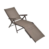 Patio Foldable Chaise Lounge Chair with Backrest and Footrest-Brown