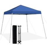 10 x 10 Feet Outdoor Instant Pop-up Canopy with Carrying Bag-Blue