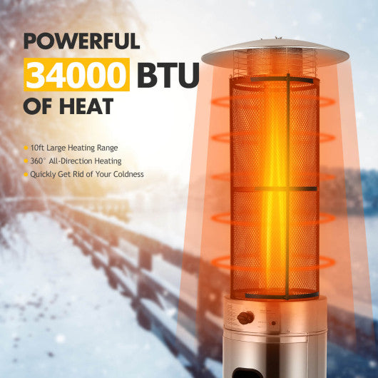 34000 BTU Stainless Steel Round Glass Tube Patio Heaters