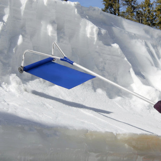 21 Feet Adjustable Aluminium Snow Roof Rake with Wheels and Oxford Slide