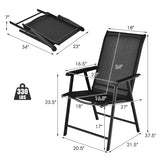 4-Pack Patio Folding Chairs Portable for Outdoor Camping-Black