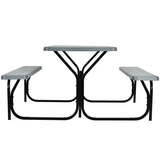 Picnic Table Bench Set for Outdoor Camping -Gray