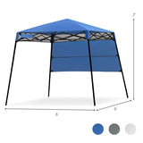 7 x 7 Feet Sland Adjustable Portable Canopy Tent with Backpack-Blue