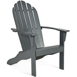 Acacia Wood Outdoor Adirondack Chair with Ergonomic Design-Gray