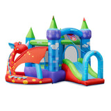 Kids Inflatable Bounce House Dragon Jumping Slide Bouncer Castle with 740W Blower
