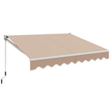 8FT × 6.5FT Retractable Aluminum Patio Sun Awning-Beige