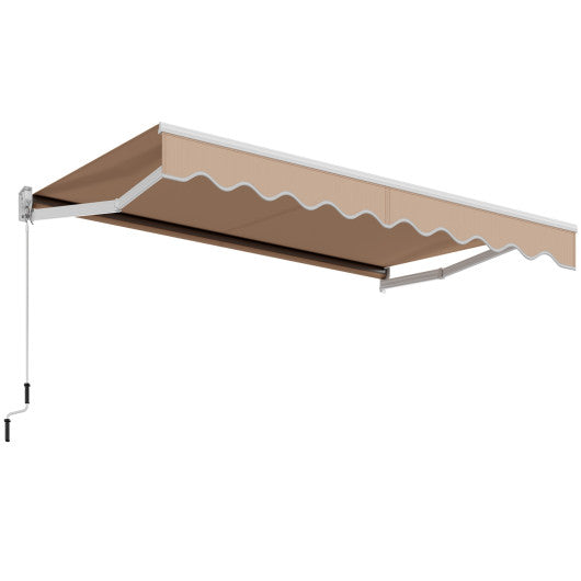 8FT × 6.5FT Retractable Aluminum Patio Sun Awning-Beige