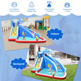 4-in-1 Inflatable Water Slide Park with Long Slide and 735W Blower