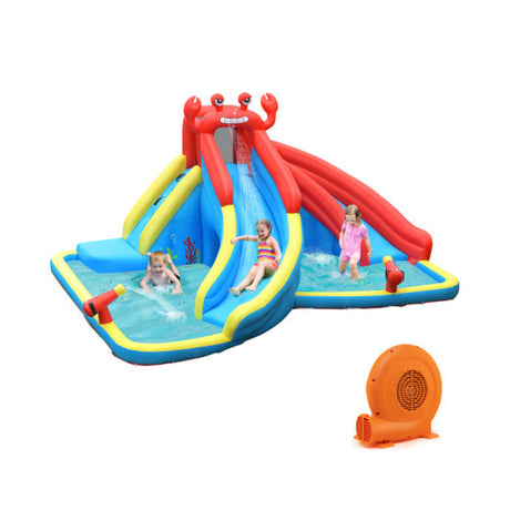 Inflatable Water Slide Bounce House with Water Cannon with 750W Blower