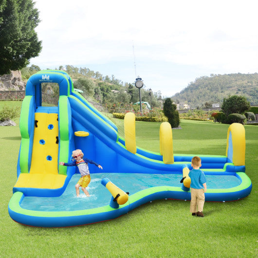 Inflatable Water Slide Kids Bounce House with Water Cannons and Hose Without Blower