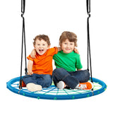 40 Inch Spider Web Tree Swing Kids Outdoor Play Set with Adjustable Ropes-Blue