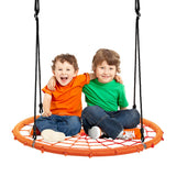 40 Inch Spider Web Tree Swing Kids Outdoor Play Set with Adjustable Ropes-Orange