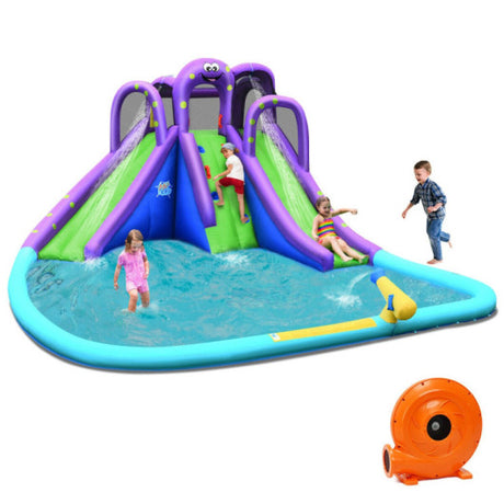 Inflatable Water Park Mighty Bounce House with Pool and 780W Blower