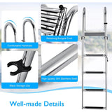 4 Step Boat Ladder with Pedal Handrail for Boat Yacht Dock