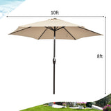 10 Feet Outdoor Patio Umbrella with Tilt Adjustment and Crank-beige