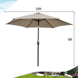 10 Feet Outdoor Patio Umbrella with Tilt Adjustment and Crank-Tan