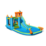 Inflatable Water Slide Kids Bounce House Splash Water Pool with 735W Blower