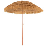 6.5 Feet Portable Thatched Tiki Beach Umbrella with Adjustable Tilt for Poolside and Backyard