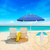 7.2 Feet Portable Outdoor Beach Umbrella with Sand Anchor and Tilt Mechanism-Navy