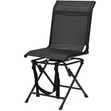 Foldable 360-Degree Swivel Chair with Iron Frame for All-weather Outdoor