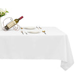 10 Pieces 60 x 102 Inch Rectangle Polyester Tablecloth-White