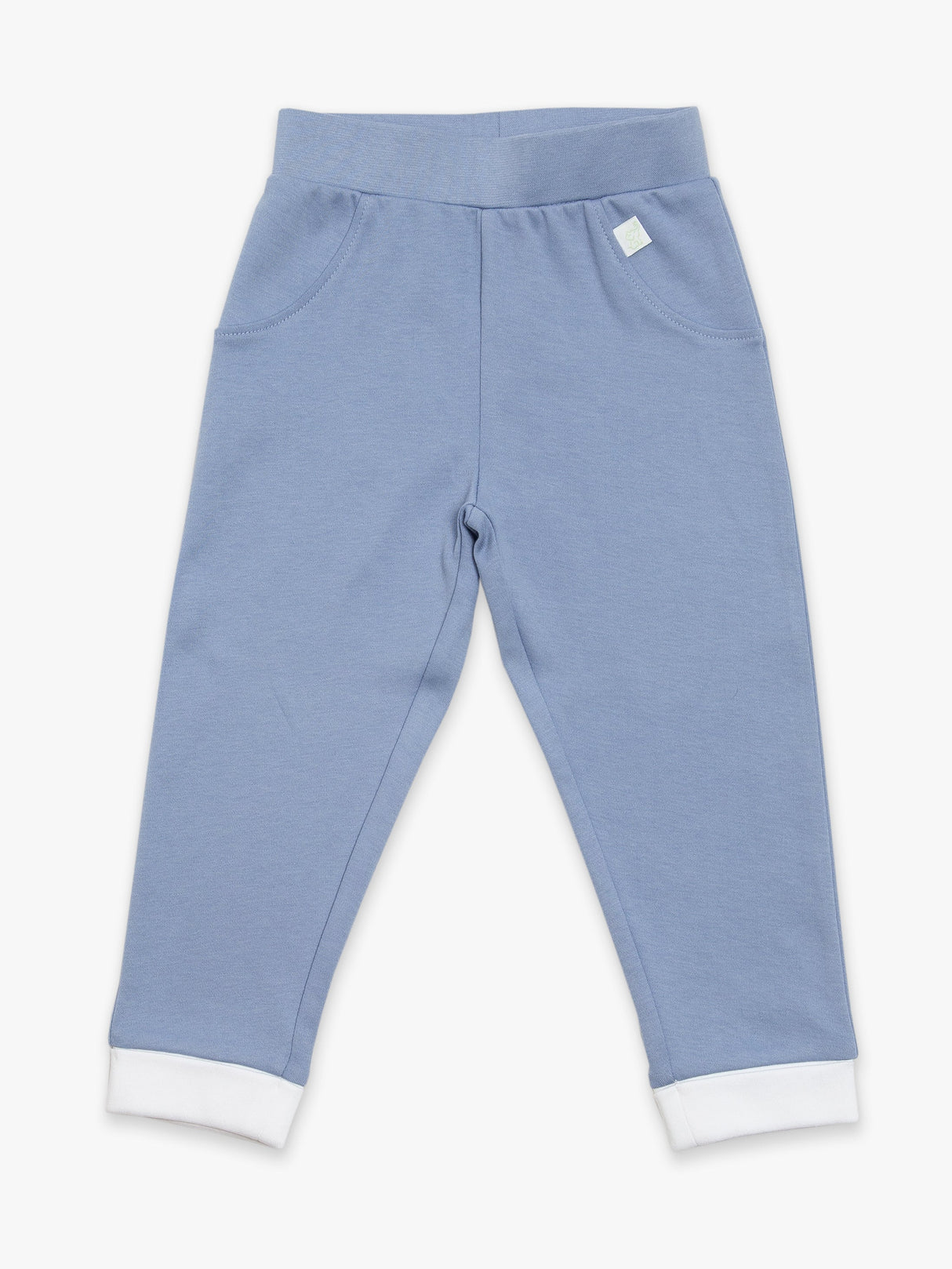Organic Cotton Jogger Pants - Blue by Little Moy