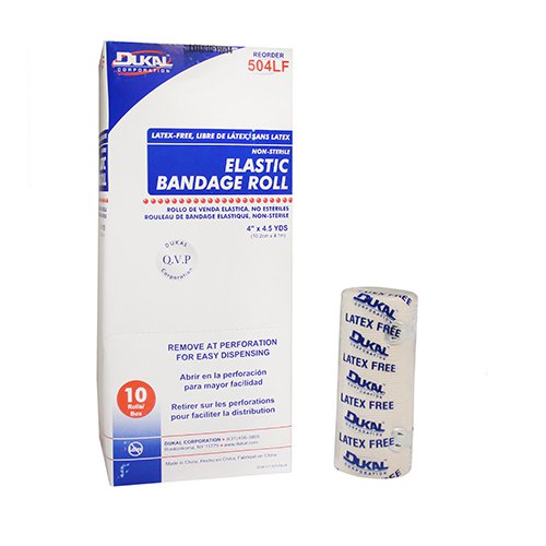 Dukal™ Clip Detached Closure Elastic Bandage, 4 Inch x 4-1/2 Yard