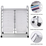 12 Storage Drawer Organizer Bins Rolling Cart