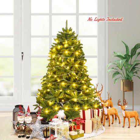 5 Feet Artificial Fir Christmas Tree with LED Lights and 600 Branch Tips