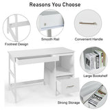 47.5 Inch Modern Home Computer Desk with 2 Storage Drawers-White